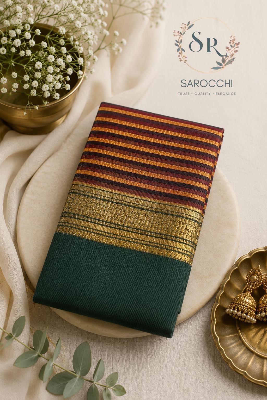 Mustard Ochre Woven Border Handloom Cotton Saree